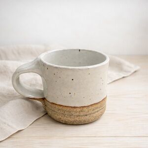 Hanselmann Pottery James West New Mexico Studio Pottery White Coffee Tea Mug